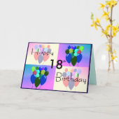 18e Verjaardag Kaart - Ballonnen en wensen / Ieder (Gele Bloem)