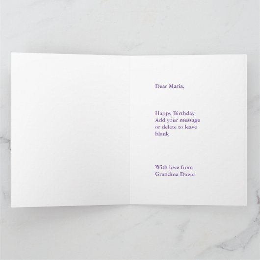 18e Verjaardag Kaart Grootdochter GROTE Paarse (Binnen)