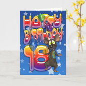 18e verjaardag Kaart, Happy Birthday Kaart (Gele Bloem)