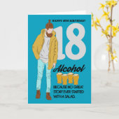 18e verjaardag Kaart, leuk en trendy, Humor Kaart (Gele Bloem)