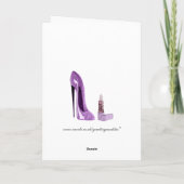 18e Verjaardag Kaart met Lila Stiletto Shoe en Li (Achterkant)