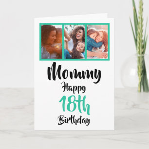 18e verjaardag Kaart van mammie foto collage