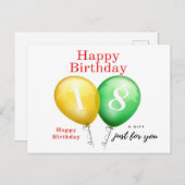 18e verjaardag Kaart voor haar (Voorkant / Achterkant)