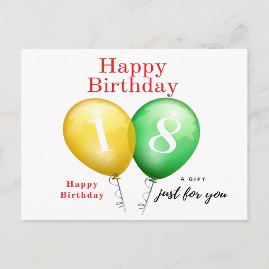 18e verjaardag Kaart voor haar (Voorkant)