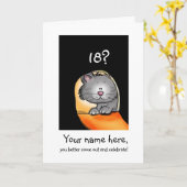 18e Verjaardag Kat- Aanpassen met leeftijd en naam Kaart (Gele Bloem)