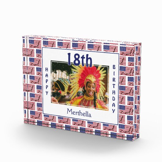 18e verjaardag Keepomwille | AMERIKAANSE VLAG Fotoblokken (Rechts)