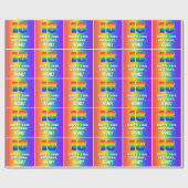 18e verjaardag: kleurrijk, vun regenboogpatroon #  cadeaupapier (Vlak)