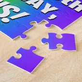 18e verjaardag: kleurrijk, vun regenboogpatroon #  legpuzzel (Zijkant)