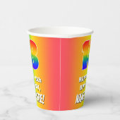 18e verjaardag: kleurrijk, vun regenboogpatroon # papieren bekers (Rechts)