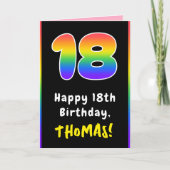18e verjaardag: kleurrijke regenboog # 18, Naam va Kaart (Voorkant)