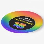 18e verjaardag: kleurrijke regenboog # 18, Naam va Papieren Bordje (Gekanteld)