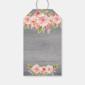 18e verjaardag koraal dahlia bloemen grijs dank u cadeaulabel (Achterkant)