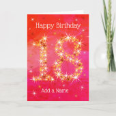 18e verjaardag - leeftijd 18 sterren - Intense Red Kaart (Voorkant)