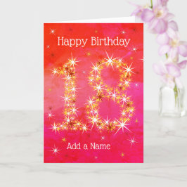 18e verjaardag - leeftijd 18 sterren - Intense Red Kaart