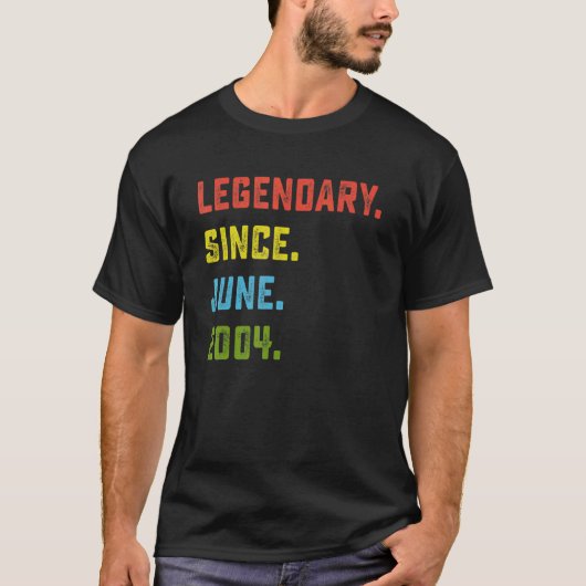 18e verjaardag legendarische sinds juni 2004 18 ja t-shirt (Voorkant)