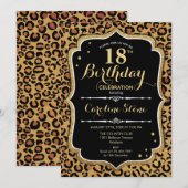 18e verjaardag - Leopard Print Kaart (Voorkant / Achterkant)