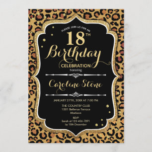 18e verjaardag - Leopard Print Kaart