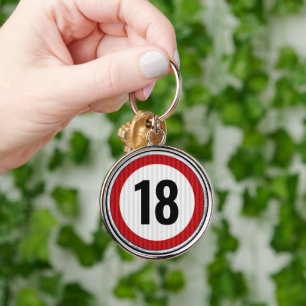 18e Verjaardag LEUFTIJDSGRENS Bord ANY AGE Sleutelhanger