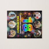 18e verjaardag: Leuke regenboog #, Aangepaste naam Legpuzzel (Horizontaal)