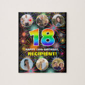 18e verjaardag: Leuke regenboog #, Aangepaste naam Legpuzzel (Verticaal)