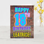 18e verjaardag - Leuke, stedelijke graffiti geïnsp Kaart (Gele Bloem)