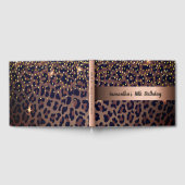 18e verjaardag luipaardprint gouden confetti gastenboek (Volledig)