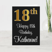 18e verjaardag ~ Luxurieuze Faux Gold-look # Kaart (Voorkant)