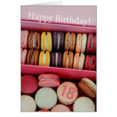 18e verjaardag Macaron-kaart (Voorkant)