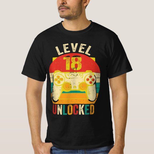 18e verjaardag Mannen cadeaudozen 18 jaar oude Vin T-shirt (Voorkant)