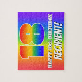 18e verjaardag — Meerkleurig regenboogpatroon "18" Legpuzzel (Verticaal)