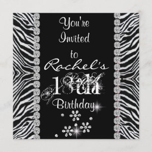 18e verjaardag met DIERLIJKE ONTWERPINVITATIE Kaart