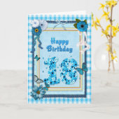 18e verjaardag met een plakboek effect kaart (Gele Bloem)