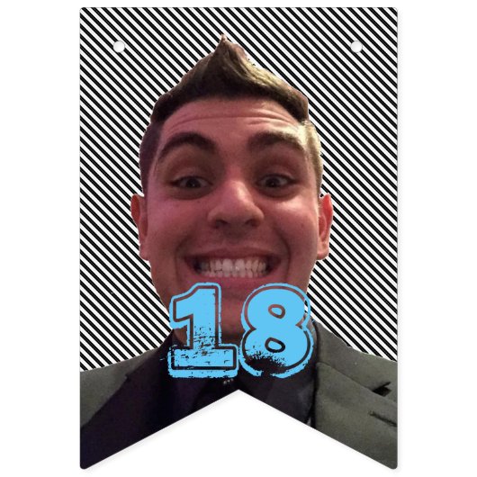 18e verjaardag met foto vlaggetjes (Tweede vlag)