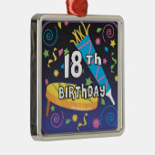 18e verjaardag metalen ornament (Rechts)