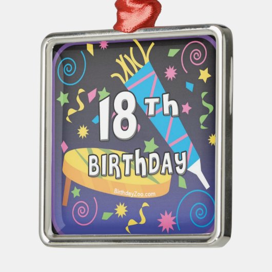 18e verjaardag metalen ornament (Links)