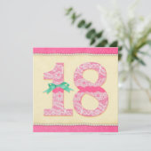 18e verjaardag - mode meisje met visitekaartje kaart (Staand voorkant)