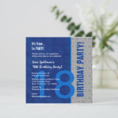 18e verjaardag Modern Blue en Silver S306 Kaart (Staand voorkant)