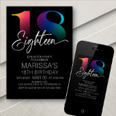 18e verjaardag Modern Kaart