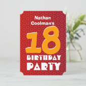 18e verjaardag Moderne Teen Red Stars V06A31 Kaart (Staand voorkant)