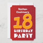 18e verjaardag Moderne Teen Red Stars V06A31 Kaart (Voorkant)