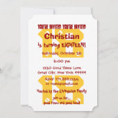 18e verjaardag Moderne Teen Red Stars V06A31 Kaart (Achterkant)