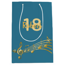 18e verjaardag muzieknoten blauwgroen blauw groen