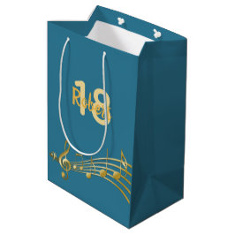 18e verjaardag muzieknoten blauwgroen blauw groen medium cadeauzakje