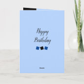 18e Verjaardag naam datum blauw wit foto Kaart (Achterkant)