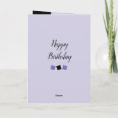 18e verjaardag naam datum paarse witte foto kaart (Achterkant)