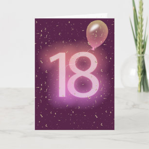 18e verjaardag Neon Bord en Ballon Kaart