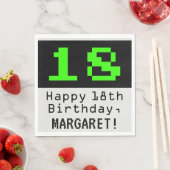 18e verjaardag - nerdy / geeky stijl "18" & naam servet (Insitu)