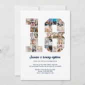 18e verjaardag nummer 18 aangepaste fotocollage kaart (Voorkant)