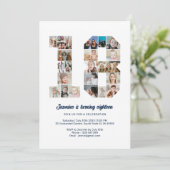 18e verjaardag nummer 18 aangepaste fotocollage kaart (Staand voorkant)