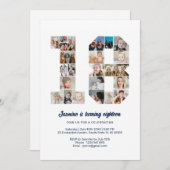 18e verjaardag nummer 18 aangepaste fotocollage kaart (Voorkant / Achterkant)